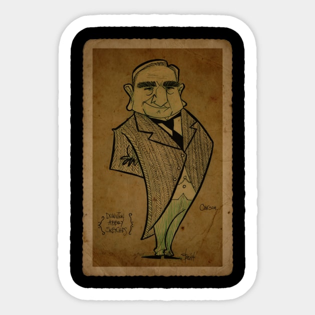 Downton Abbey's Carson, at your service! Sticker by schomiak